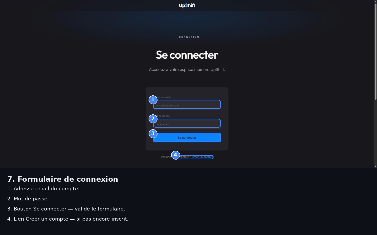 Formulaire de connexion avec email et mot de passe