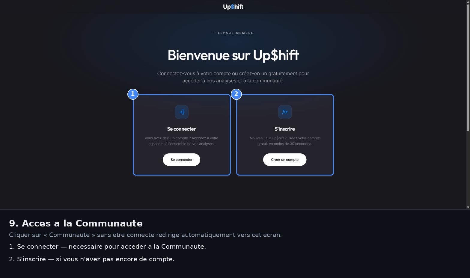 Redirection vers l'écran de connexion lorsqu'on accède à la Communauté sans compte